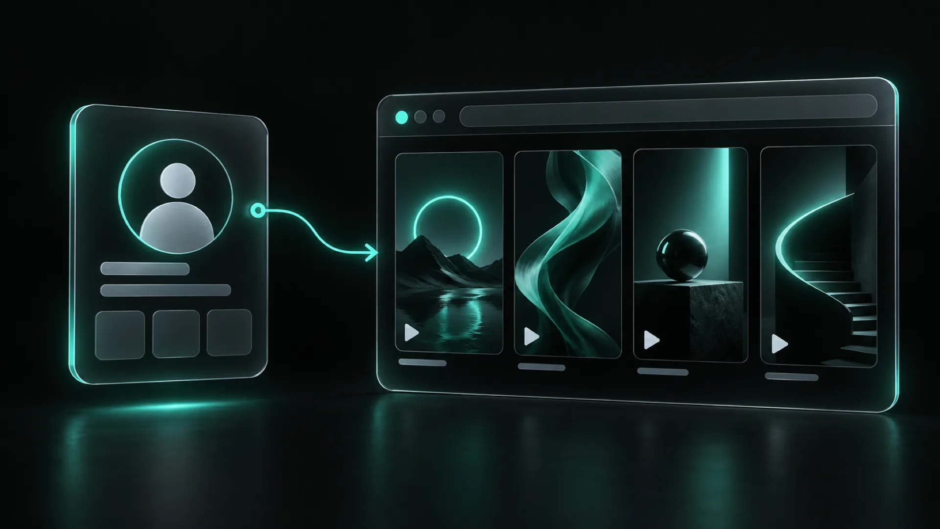 Conceptual interface illustration of viewing public TikTok profiles and videos by username without logging in